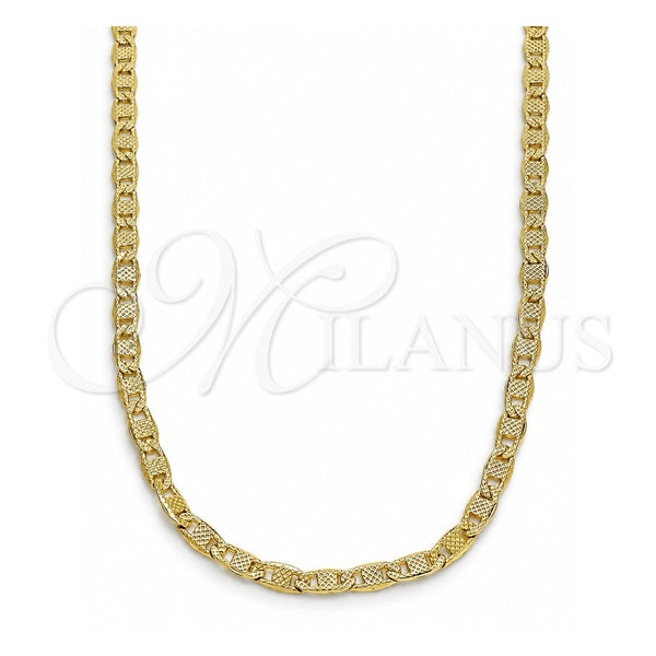 Oro Laminado Basic Necklace, Gold Filled Style Mariner Design, Polished, Golden Finish, 04.213.0213.18 (03 MM Thickness, 18 Inches Length)