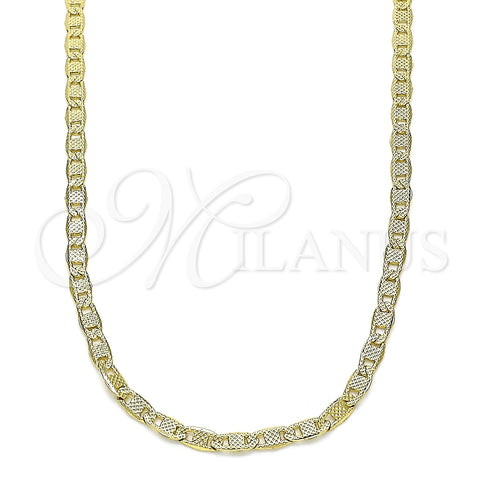 Oro Laminado Basic Necklace, Gold Filled Style Mariner Design, Polished, Golden Finish, 04.213.0213.18 (03 MM Thickness, 18 Inches Length)