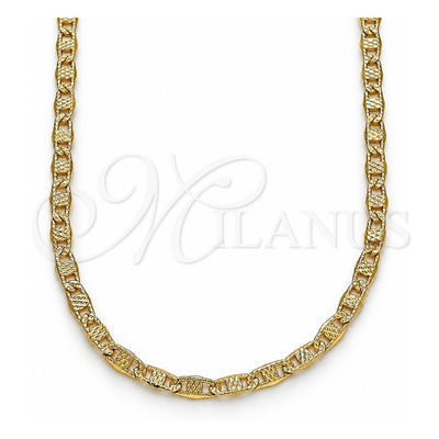 Oro Laminado Basic Necklace, Gold Filled Style Mariner Design, Polished, Golden Finish, 04.213.0214.18 (03 MM Thickness, 18 Inches Length)