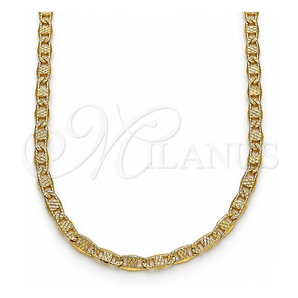 Oro Laminado Basic Necklace, Gold Filled Style Mariner Design, Polished, Golden Finish, 04.213.0214.18 (03 MM Thickness, 18 Inches Length)
