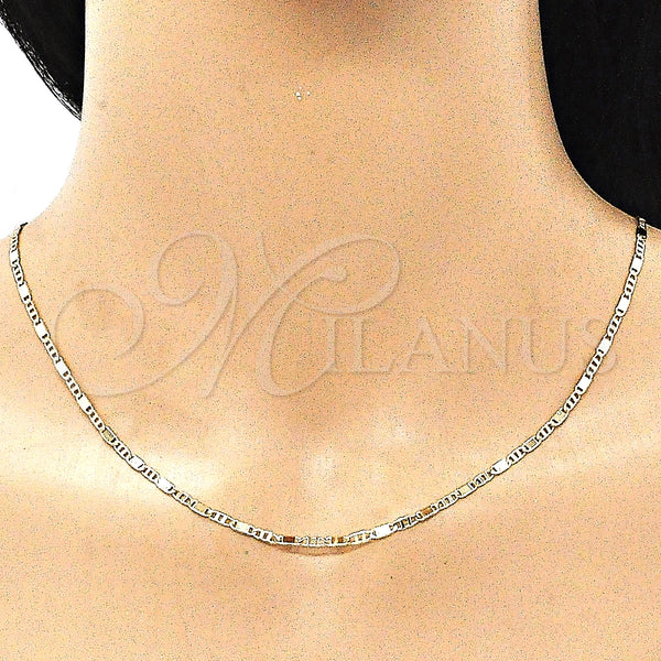 Gold Filled Necklace — Basic Necklace Pave Mariner Design Polished 04. 02 — alternate product view — SKU 142913 | Oro Laminado collar — básico Necklace Pave Mariner diseño pulido 04. 02 — SKU 142913