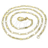 Oro Laminado Basic Necklace, Gold Filled Style Pave Mariner Design, Polished, Golden Finish, 04.213.0215.18 (02 MM Thickness, 18 Inches Length)