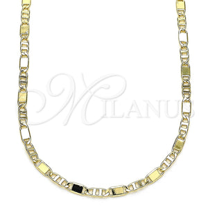 Gold Filled Necklace — Basic Necklace Pave Mariner Design Polished 04. 02 — main product view — SKU 142913 | Oro Laminado collar — básico Necklace Pave Mariner diseño pulido 04. 02 — SKU 142913
