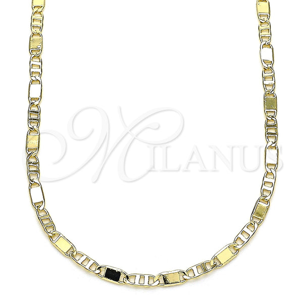 Gold Filled Necklace — Basic Necklace Pave Mariner Design Polished 04. 02 — main product view — SKU 142913 | Oro Laminado collar — básico Necklace Pave Mariner diseño pulido 04. 02 — SKU 142913