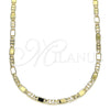 Oro Laminado Basic Necklace, Gold Filled Style Pave Mariner Design, Polished, Golden Finish, 04.213.0215.18 (02 MM Thickness, 18 Inches Length)