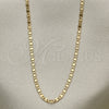 Oro Laminado Basic Necklace, Gold Filled Style Mariner Design, Polished, Golden Finish, 04.213.0217.18 (02 MM Thickness, 18 Inches Length)