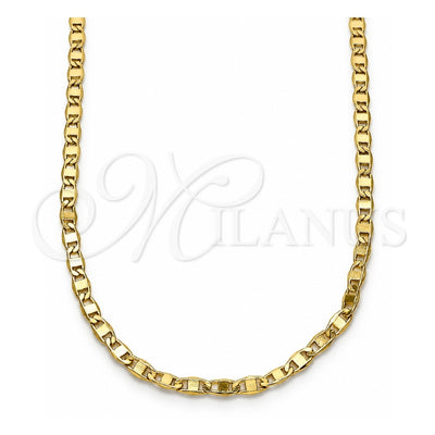 Oro Laminado Basic Necklace, Gold Filled Style Mariner Design, Polished, Golden Finish, 04.213.0217.18 (02 MM Thickness, 18 Inches Length)