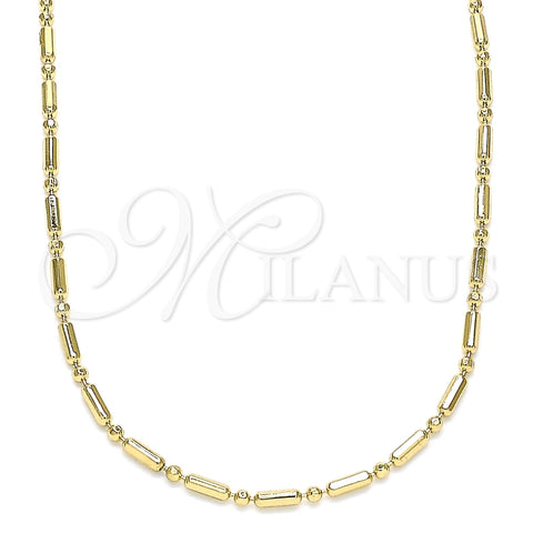 Oro Laminado Basic Necklace, Gold Filled Style Polished, Golden Finish, 04.213.0220.18 (02 MM Thickness, 18 Inches Length)
