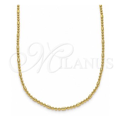 Oro Laminado Basic Necklace, Gold Filled Style Polished, Golden Finish, 04.213.0222.18 (01 MM Thickness, 18 Inches Length)