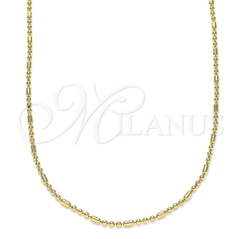 Oro Laminado Basic Necklace, Gold Filled Style Polished, Golden Finish, 04.213.0222.18 (01 MM Thickness, 18 Inches Length)