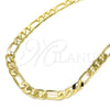 Oro Laminado Basic Necklace, Gold Filled Style Figaro Design, Polished, Golden Finish, 5.222.011.18 (07 MM Thickness, 18 Inches Length)