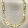 Oro Laminado Basic Necklace, Gold Filled Style Figaro Design, Polished, Golden Finish, 5.222.011.18 (07 MM Thickness, 18 Inches Length)