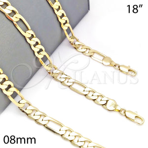 Gold Filled Necklace — Basic Necklace Figaro Design Polished 5. 07 MM — main product view — SKU 142923 | Oro Laminado collar — básico Necklace Figaro diseño pulido 5. 07 MM — SKU 142923