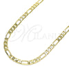 Oro Laminado Basic Necklace, Gold Filled Style Figaro Design, Polished, Golden Finish, 04.213.0113.18 (04 MM Thickness, 18 Inches Length)