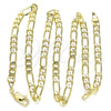 Oro Laminado Basic Necklace, Gold Filled Style Figaro Design, Polished, Golden Finish, 04.213.0113.18 (04 MM Thickness, 18 Inches Length)
