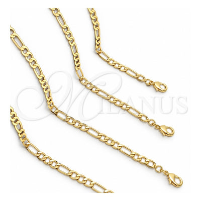 Oro Laminado Basic Necklace, Gold Filled Style Figaro Design, Polished, Golden Finish, 04.213.0113.18 (04 MM Thickness, 18 Inches Length)