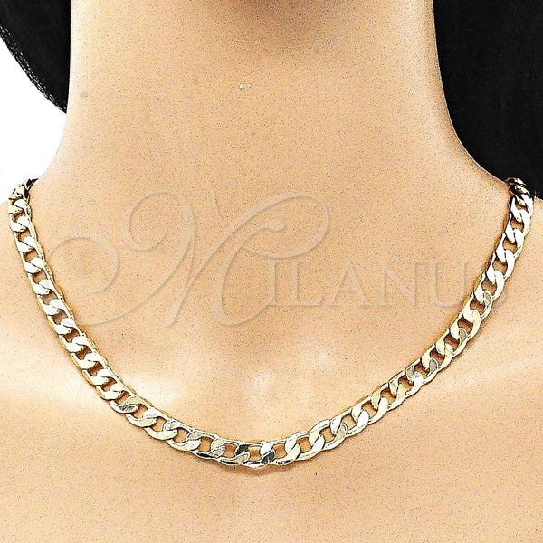 Gold Filled Necklace — Basic Necklace Curb Design Polished 5. 07 MM — alternate product view — SKU 142929 | Oro Laminado collar — básico Necklace Curb diseño pulido 5. 07 MM — SKU 142929