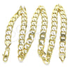 Oro Laminado Basic Necklace, Gold Filled Style Curb Design, Polished, Golden Finish, 5.222.001.18 (07 MM Thickness, 18 Inches Length)