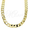 Oro Laminado Basic Necklace, Gold Filled Style Curb Design, Polished, Golden Finish, 5.222.001.18 (07 MM Thickness, 18 Inches Length)