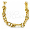 Oro Laminado Basic Necklace, Gold Filled Style Puff Mariner Design, Polished, Golden Finish, 04.362.0039.18 (11 MM Thickness, 18 Inches Length)