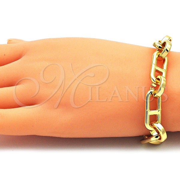 Gold Filled Bracelet — Basic Bracelet Puff Mariner Design Polished 04. 11 — alternate product view — SKU 142939 | Oro Laminado brazalete — básico Bracelet Puff Mariner diseño pulido 04. 11 — SKU 142939