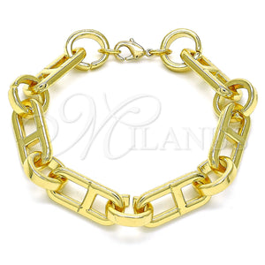 Gold Filled Bracelet — Basic Bracelet Puff Mariner Design Polished 04. 11 — main product view — SKU 142939 | Oro Laminado brazalete — básico Bracelet Puff Mariner diseño pulido 04. 11 — SKU 142939