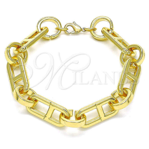 Gold Filled Bracelet — Basic Bracelet Puff Mariner Design Polished 04. 11 — main product view — SKU 142939 | Oro Laminado brazalete — básico Bracelet Puff Mariner diseño pulido 04. 11 — SKU 142939