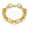 Oro Laminado Basic Bracelet, Gold Filled Style Puff Mariner Design, Polished, Golden Finish, 04.362.0039.08 (11 MM Thickness, 8 Inches Length)