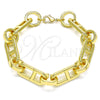 Oro Laminado Basic Bracelet, Gold Filled Style Puff Mariner Design, Polished, Golden Finish, 04.362.0039.08 (11 MM Thickness, 8 Inches Length)