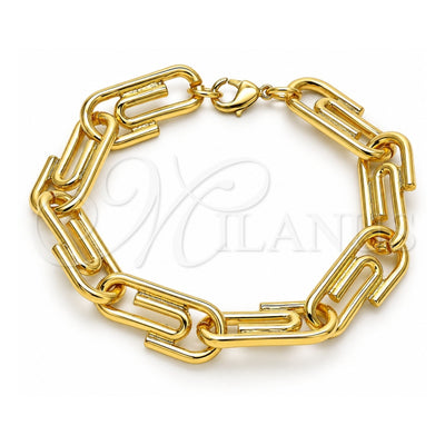 Oro Laminado Basic Bracelet, Gold Filled Style Paperclip Design, Polished, Golden Finish, 04.362.0040.08 (12 MM Thickness, 8 Inches Length)