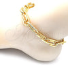 Oro Laminado Basic Anklet, Gold Filled Style Paperclip Design, Polished, Golden Finish, 04.362.0040.10 (12 MM Thickness, 10 Inches Length)