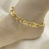 Oro Laminado Basic Anklet, Gold Filled Style Paperclip Design, Polished, Golden Finish, 04.362.0040.10 (12 MM Thickness, 10 Inches Length)