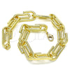 Oro Laminado Basic Anklet, Gold Filled Style Paperclip Design, Polished, Golden Finish, 04.362.0040.10 (12 MM Thickness, 10 Inches Length)