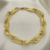 Oro Laminado Basic Anklet, Gold Filled Style Paperclip Design, Polished, Golden Finish, 04.362.0040.10 (12 MM Thickness, 10 Inches Length)