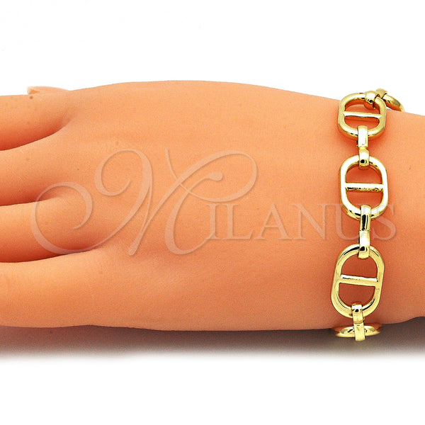 Gold Filled Bracelet — Basic Bracelet Puff Mariner Design Polished 04. 12 — alternate product view — SKU 142947 | Oro Laminado brazalete — básico Bracelet Puff Mariner diseño pulido 04. 12 — SKU 142947