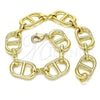 Oro Laminado Basic Bracelet, Gold Filled Style Puff Mariner Design, Polished, Golden Finish, 04.362.0042.08 (12 MM Thickness, 8 Inches Length)