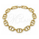 Oro Laminado Basic Anklet, Gold Filled Style Puff Mariner Design, Polished, Golden Finish, 04.362.0042.10 (12 MM Thickness, 10 Inches Length)