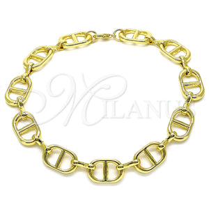 Gold Filled Anklet — Basic Anklet Puff Mariner Design Polished 04. 12 — main product view — SKU 142948 | Oro Laminado tobillera — básico Anklet Puff Mariner diseño pulido 04. 12 — SKU 142948