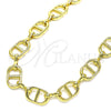 Oro Laminado Basic Necklace, Gold Filled Style Puff Mariner Design, Polished, Golden Finish, 04.362.0042.18 (12 MM Thickness, 18 Inches Length)
