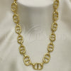 Oro Laminado Basic Necklace, Gold Filled Style Puff Mariner Design, Polished, Golden Finish, 04.362.0042.18 (12 MM Thickness, 18 Inches Length)