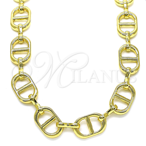 Gold Filled Necklace — Basic Necklace Puff Mariner Design Polished 04. 12 — main product view — SKU 142949 | Oro Laminado collar — básico Necklace Puff Mariner diseño pulido 04. 12 — SKU 142949