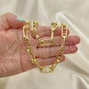 Oro Laminado Basic Necklace, Gold Filled Style Paperclip Design, Polished, Golden Finish, 04.362.0043.18 (09 MM Thickness, 18 Inches Length)