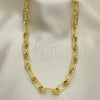 Oro Laminado Basic Necklace, Gold Filled Style Paperclip Design, Polished, Golden Finish, 04.362.0043.18 (09 MM Thickness, 18 Inches Length)