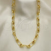 Oro Laminado Basic Necklace, Gold Filled Style Paperclip Design, Polished, Golden Finish, 04.362.0043.18 (09 MM Thickness, 18 Inches Length)