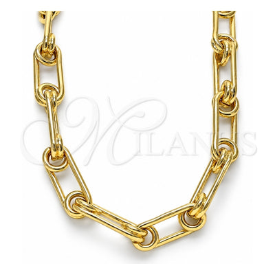 Oro Laminado Basic Necklace, Gold Filled Style Paperclip Design, Polished, Golden Finish, 04.362.0043.18 (09 MM Thickness, 18 Inches Length)