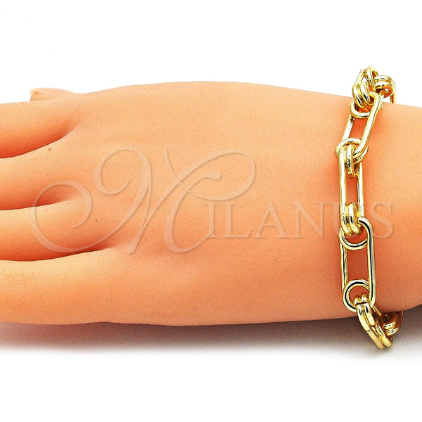 Gold Filled Bracelet — Basic Bracelet Paperclip Design Polished 04. 09 MM — alternate product view — SKU 142952 | Oro Laminado brazalete — básico Bracelet Paperclip diseño pulido 04. 09 MM — SKU 142952