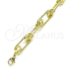 Oro Laminado Basic Bracelet, Gold Filled Style Paperclip Design, Polished, Golden Finish, 04.362.0043.08 (09 MM Thickness, 8 Inches Length)