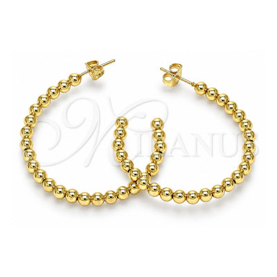 Oro Laminado Stud Earring, Gold Filled Style Ball Design, Polished, Golden Finish, 02.385.0001.40