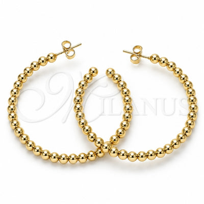 Oro Laminado Stud Earring, Gold Filled Style Ball Design, Polished, Golden Finish, 02.385.0001.50