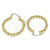 Oro Laminado Medium Hoop, Gold Filled Style Ball Design, Polished, Golden Finish, 02.385.0002.30
